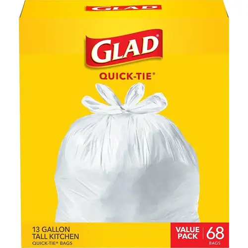 22435 Tall Kitchen Garbage Bag, 13 gal Capacity, Plastic, White - pack of 68 22435 Tall Kitchen Garbage Bag, 13 gal Capacity, Plastic, White - pack of 68
