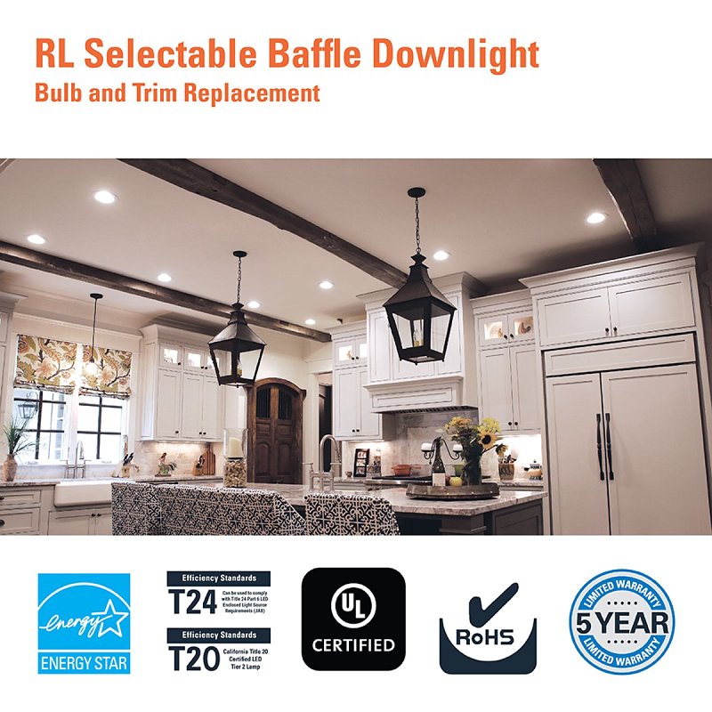 Halo RL56069FSD2W1EWH LED Retrofit Light Kit, Up To 712 Lumens, 5/6-In.