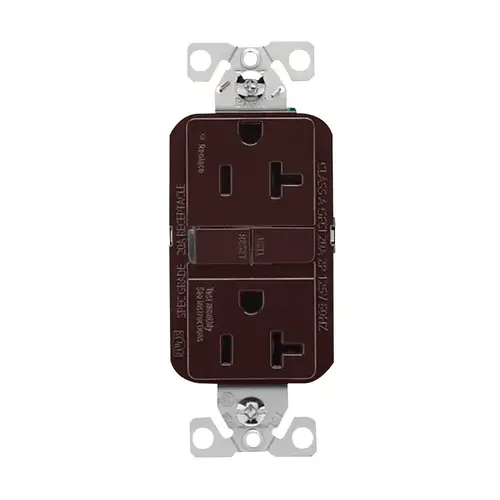 RECEPTACLE GFCI BROWN 20A 125V RECEPTACLE GFCI BROWN 20A 125V