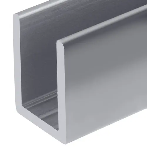 Brite Anodized Frameless Shower Door Aluminum Deep U-Channel for 3/8" Thick Glass - 144" Length Brite Anodized Frameless Shower Door Aluminum Deep U-Channel for 3/8" Thick Glass - 144" Length