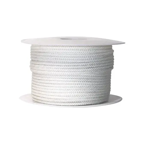 Rope 9/64" D X 200 ft. L White Diamond Braided Nylon White Rope 9/64" D X 200 ft. L White Diamond Braided Nylon White
