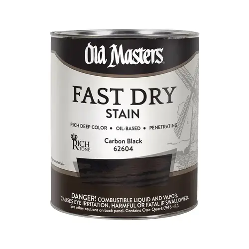 Fast Dry Wood Stain Semi-Transparent Flat Carbon Black Oil-Based Alkyd 1 qt Carbon Black - pack of 4 Fast Dry Wood Stain Semi-Transparent Flat Carbon Black Oil-Based Alkyd 1 qt Carbon Black - pack of 4