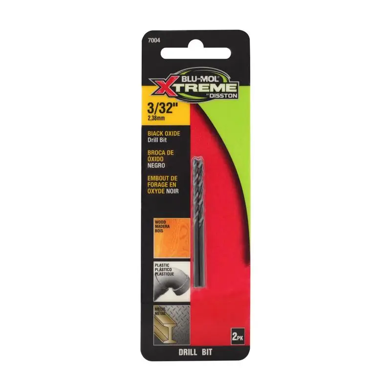 Blu-Mol Xtreme Drill Bit 3/32 High Speed Steel Black Oxide E0217004 Blu-Mol Xtreme Drill Bit 3/32 High Speed Steel Black Oxide E0217004