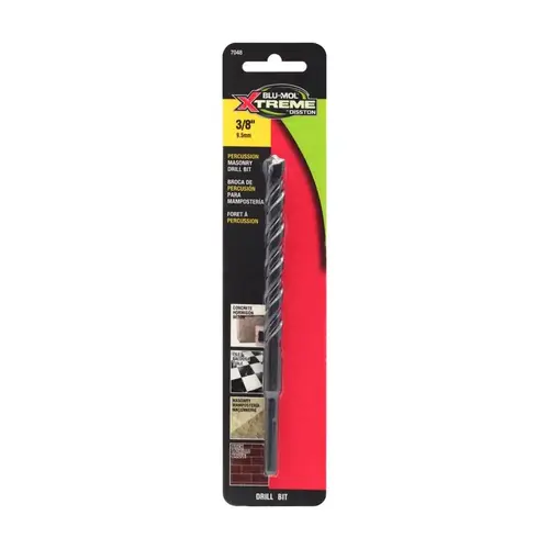 Masonry Drill Bit Blu-Mol Xtreme 3/8" X 6" L Carbide Tipped Straight Shank Masonry Drill Bit Blu-Mol Xtreme 3/8" X 6" L Carbide Tipped Straight Shank