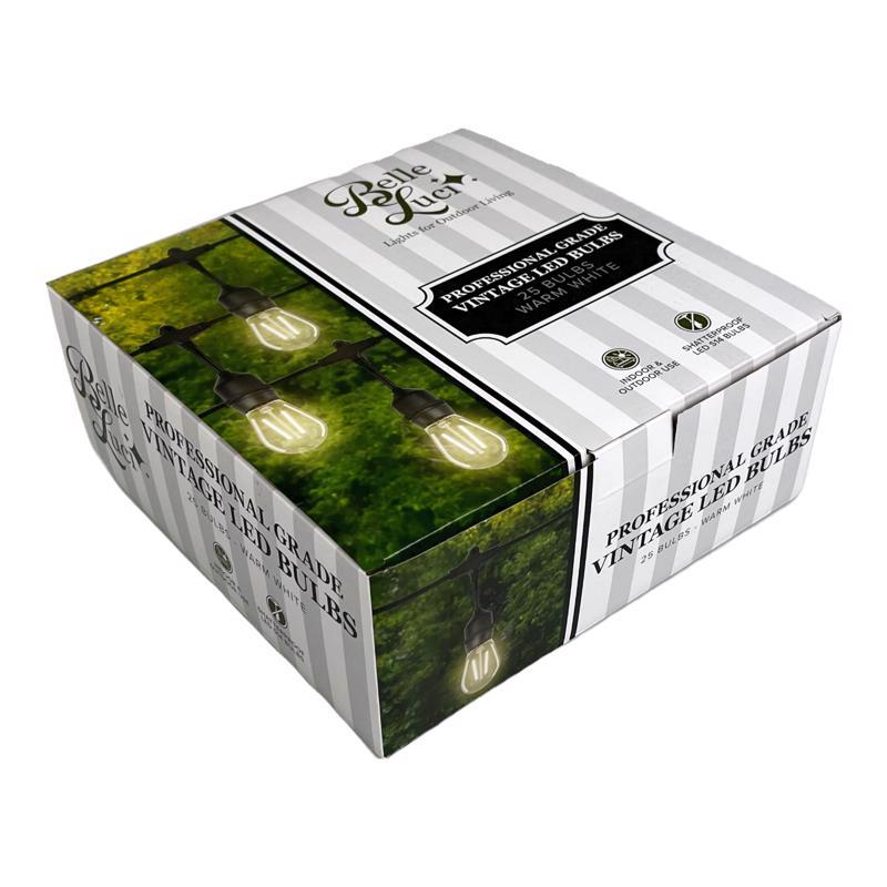 Belle Luci BLBUS14D25W Filament LED Bulb Holiday Bright Lights S14 E26 (Medium) Warm White 1.5 Watt Equivalence Clear