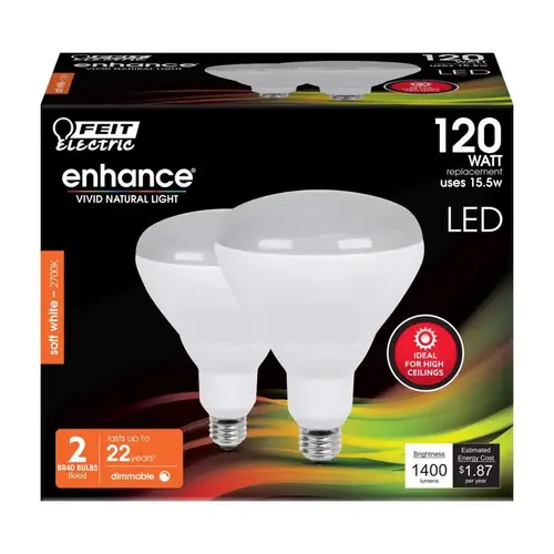 LED Bulb Enhance BR40 E26 (Medium) Soft White 120 Watt Equivalence Frosted