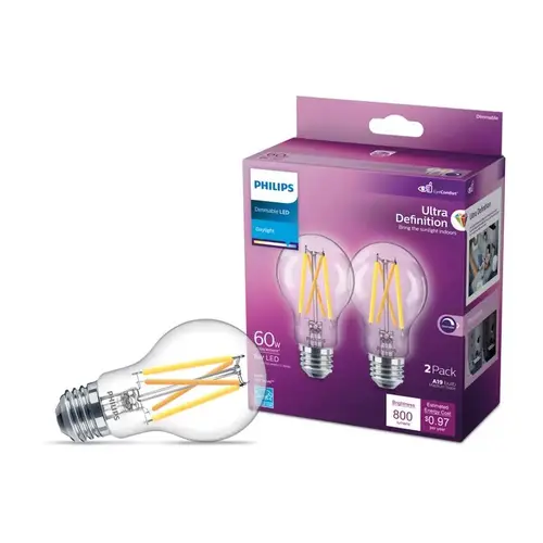 LED Bulb Ultra Definition A19 E26 (Medium) Daylight 60 Watt Equivalence Clear LED Bulb Ultra Definition A19 E26 (Medium) Daylight 60 Watt Equivalence Clear