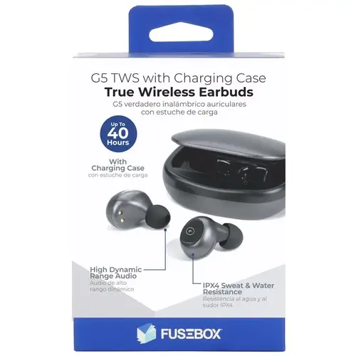 Earbuds w/Charging Case Wireless Bluetooth Black