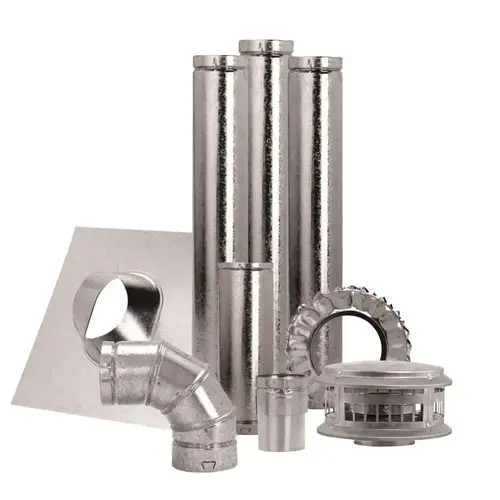 Vent Pipe Kit 4" D X 84" L Aluminum/Galvanized Steel Silver Vent Pipe Kit 4" D X 84" L Aluminum/Galvanized Steel Silver