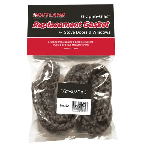 Rutland Grapho-Glas Replacement Gasket for Stove Doors & Windows - 5 ft