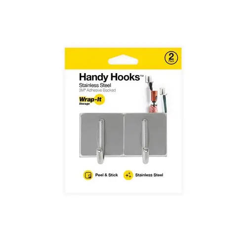 Hook Handy 1.75" L Silver Stainless Steel Silver Hook Handy 1.75" L Silver Stainless Steel Silver