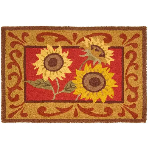 Accent Rug 30" L X 20" W Multicolored Provence Sunflowers Polyester Multicolored