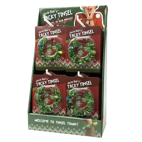 Bracelet Women's Tacky Tinsel Green Green - pack of 24