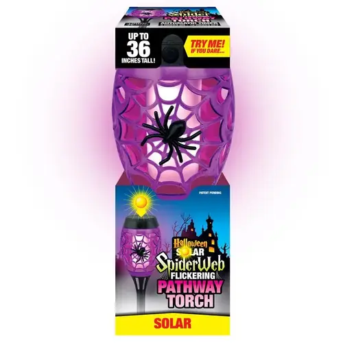 Pathway Torch Halloween Spider Web Flicker Multicolored - pack of 12 Pathway Torch Halloween Spider Web Flicker Multicolored - pack of 12