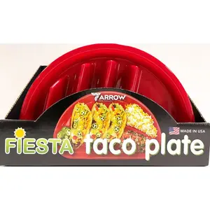 Arrow Home Products 10102-XCP12 Divided Plate Red Polyethylene Fiesta Taco Plate Red - pack of 12