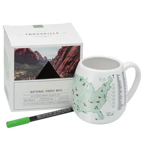 Mug 16.9 oz US National Parks White BPA Free White Mug 16.9 oz US National Parks White BPA Free White