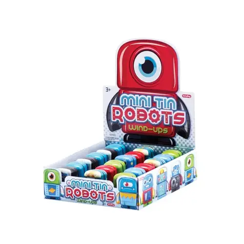 Robots Retro Toy Mini Tin Assorted Assorted - pack of 18 Robots Retro Toy Mini Tin Assorted Assorted - pack of 18