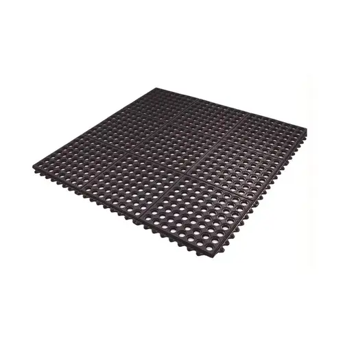 Multipurpose Mat 3 ft. L X 3 ft. W Black Anti-Fatigue Rubber Black