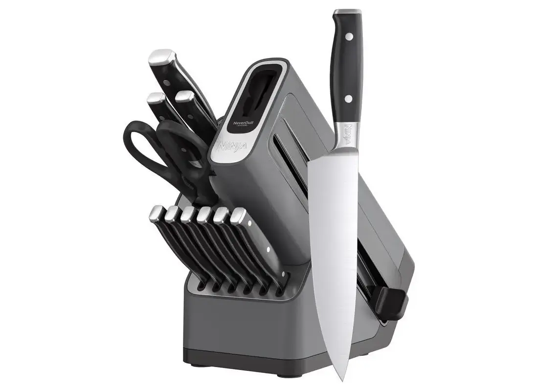 Ninja K32012 Block Knife Set NeverDull Steel 12 pc Black/Silver