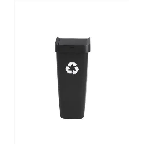Recycling Trash Can 12.2 gal Black Resin Lid Included Black - pack of 6 Recycling Trash Can 12.2 gal Black Resin Lid Included Black - pack of 6