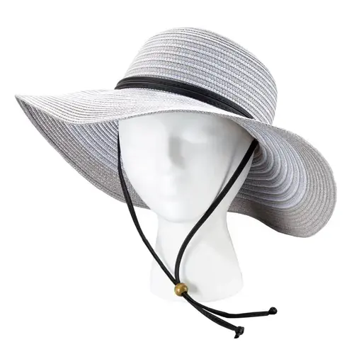 Wide Brim Hat Braided Tan/White/Black M Tan/White/Black