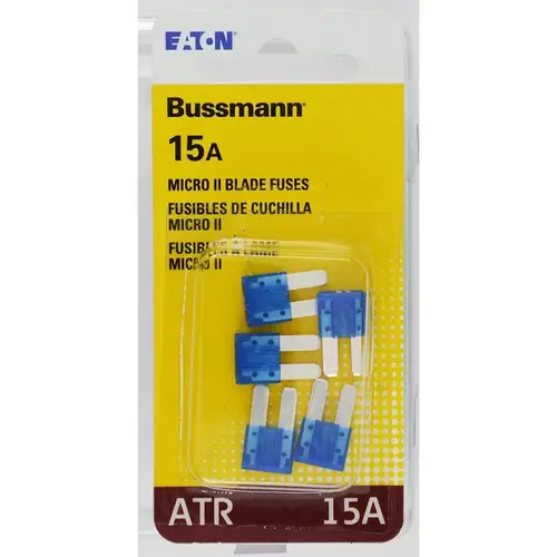 15A 32V ATR Non Indicating Blade Fuse, Blue - pack of 5 15A 32V ATR Non Indicating Blade Fuse, Blue - pack of 5