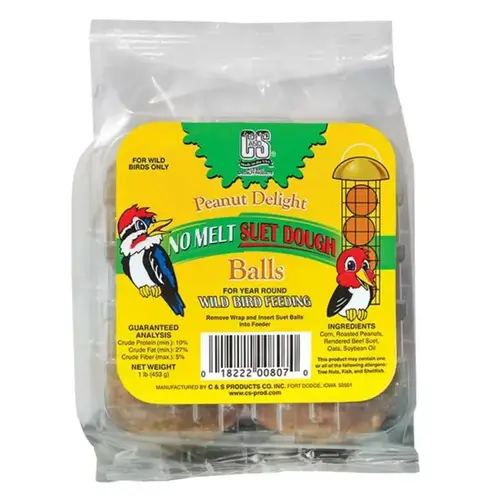 Dough Suet Balls All Wild Birds Peanut 1.05 lb Dough Suet Balls All Wild Birds Peanut 1.05 lb