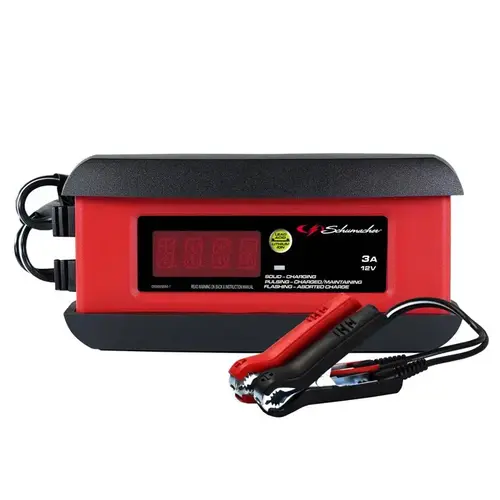 Battery Charger/Maintainer Automatic 12 V 3 amps Red Battery Charger/Maintainer Automatic 12 V 3 amps Red