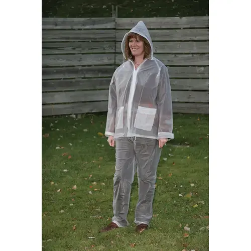 Three Piece Rain Suit Clear Vinyl Small Clear Three Piece Rain Suit Clear Vinyl Small Clear