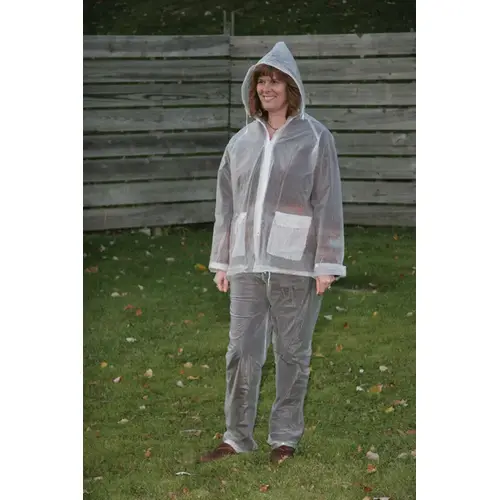 Three Piece Rain Suit Clear Vinyl X-Large Clear Three Piece Rain Suit Clear Vinyl X-Large Clear