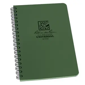 RITE IN THE RAIN 973-XCP6 All-Weather Notebook 4.625" W X 7" L Wire-O Green Green - pack of 6