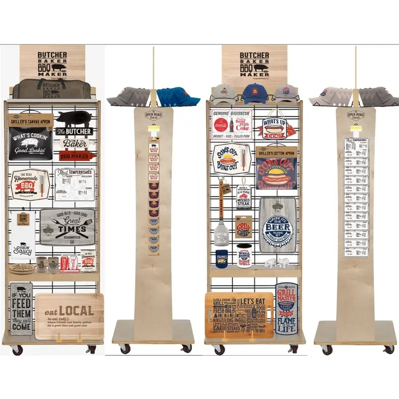 OPEN ROAD BRANDS LLC Displayer 65 H X 26 W X 22 D Tan Wood Wheeled Tan 90172536