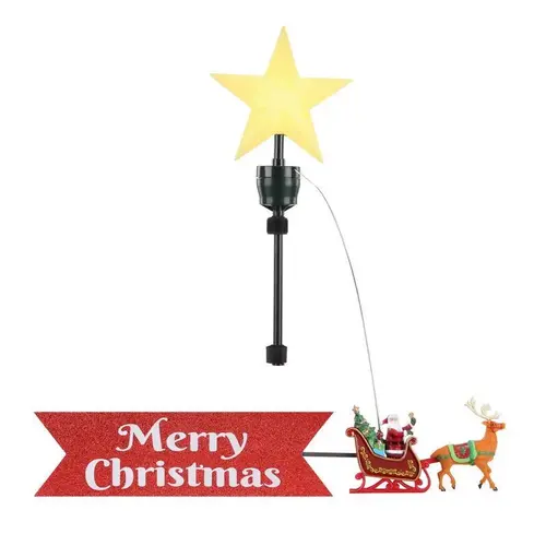 Tree Topper LED Santa In Sleigh Animated 21.75"