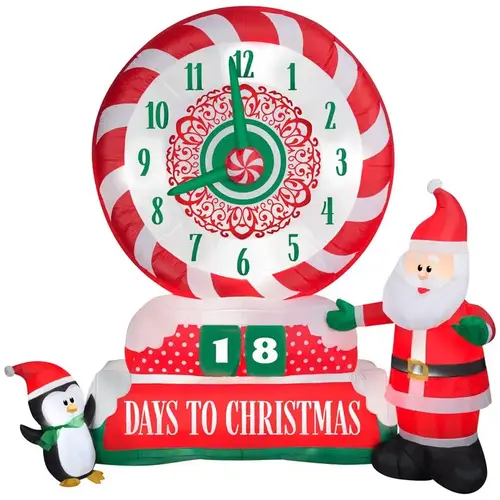 Inflatable LED Spinning Countdown Clock to Christmas Scene 9 ft. Inflatable LED Spinning Countdown Clock to Christmas Scene 9 ft.