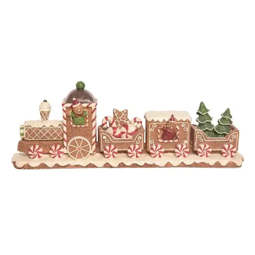 Table Decor Multicolored Gingerbread Train 6.5" Multicolored - pack of 2 Table Decor Multicolored Gingerbread Train 6.5" Multicolored - pack of 2