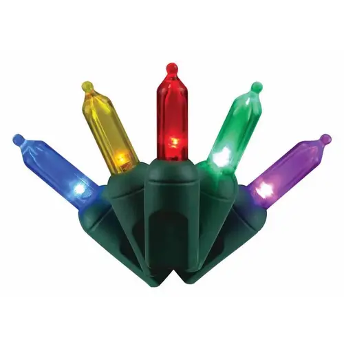 Christmas Lights Platinum LED T5 Multicolored 50 ct String 25 ft.