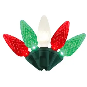 Celebrations C650TRSA Christmas Lights Platinum LED C6 Red/Green/Pure White 50 ct String 25 ft.