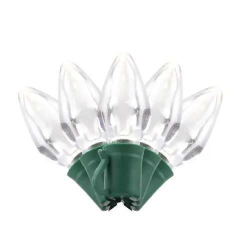 Christmas Lights Platinum LED C7 Warm White 50 ct String 25 ft. Transparent