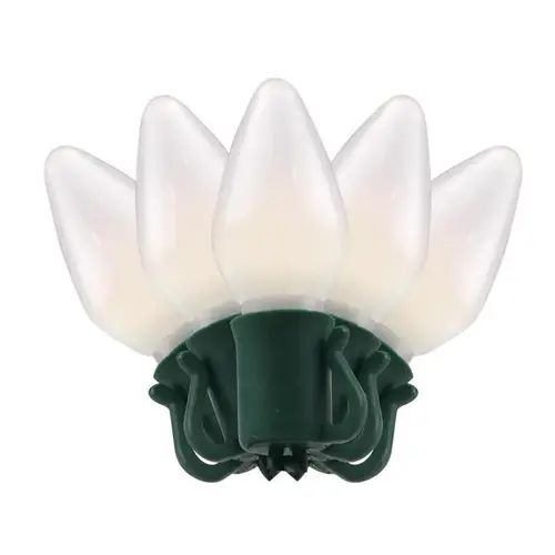 Christmas Lights Platinum LED C7 Warm White 50 ct String 25 ft. Opaque