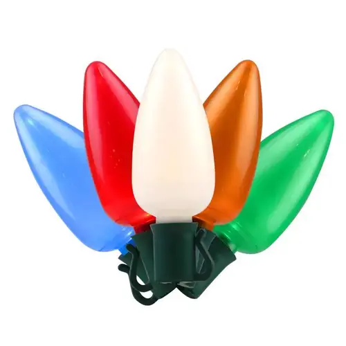 Christmas Lights Platinum LED C9 Multicolored 25 ct String 25 ft. Opaque