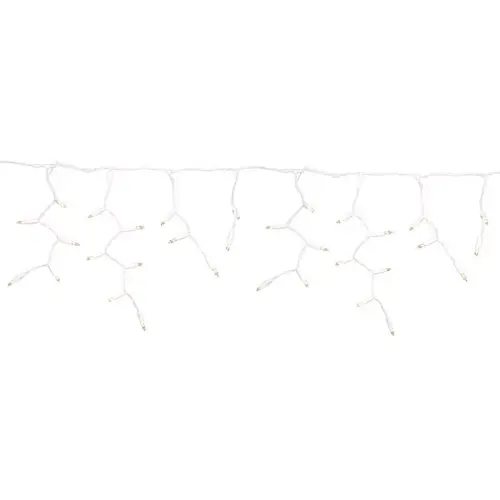 Christmas Lights Platinum LED T5 Warm White 100 ct Icicle 9.5 ft.