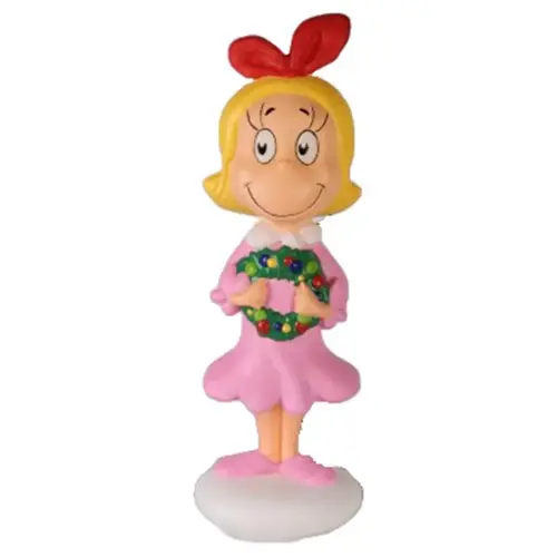 Blow Mold Cindy Lou Who with Wreath 36"