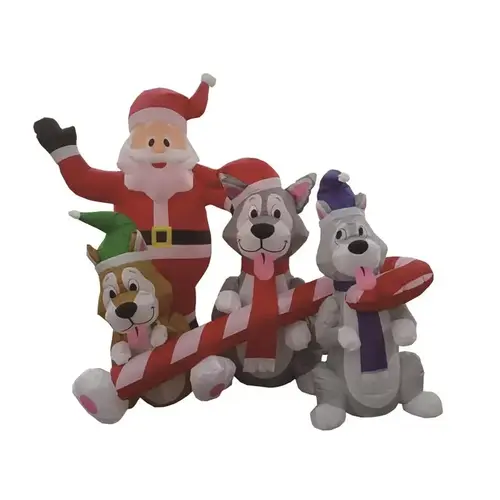 Inflatable Santa With Dogs 6 ft.