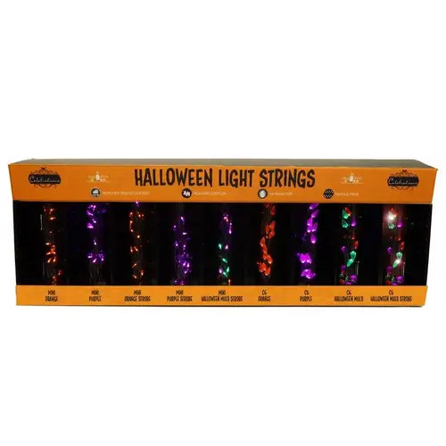 Light Display 16.54" W X 48" L Multicolored LED Halloween Card Stock Multicolored Light Display 16.54" W X 48" L Multicolored LED Halloween Card Stock Multicolored