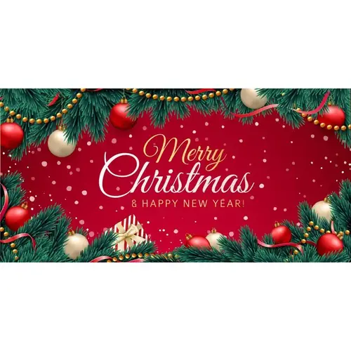 Garage Door Cover Merry Christmas and Happy New Year 7 ft. x 16 ft.
