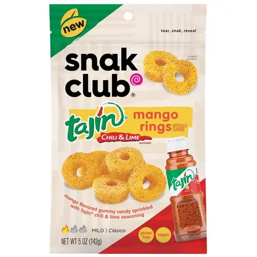 Gummi Candy Tajin Mango Rings 5 oz Bagged - pack of 6