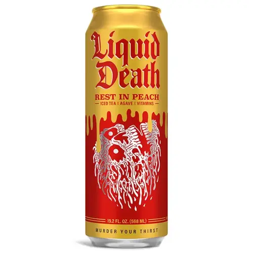 Liquid Death Iced Tea, Rest in Peace, 19.2 oz Can