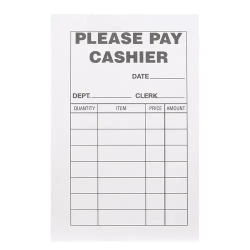 Please Pay Cashier Pad 2-3/4" W X 4-1/4" H White Please Pay Cashier Pad 2-3/4" W X 4-1/4" H White