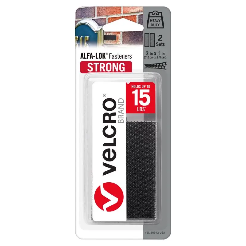 VELCRO Brand Mounting Square ALFA-LOK(TM) Small Plastic 3 L Black Pair VEL-30642-USA VELCRO Brand Mounting Square ALFA-LOK(TM) Small Plastic 3 L Black Pair VEL-30642-USA