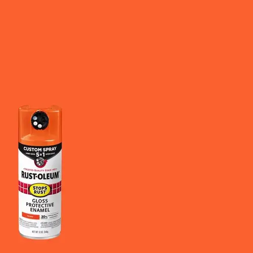 Spray Paint Stops Rust Custom Spray 5-in-1 Gloss Orange 12 oz Orange - pack of 6 Spray Paint Stops Rust Custom Spray 5-in-1 Gloss Orange 12 oz Orange - pack of 6